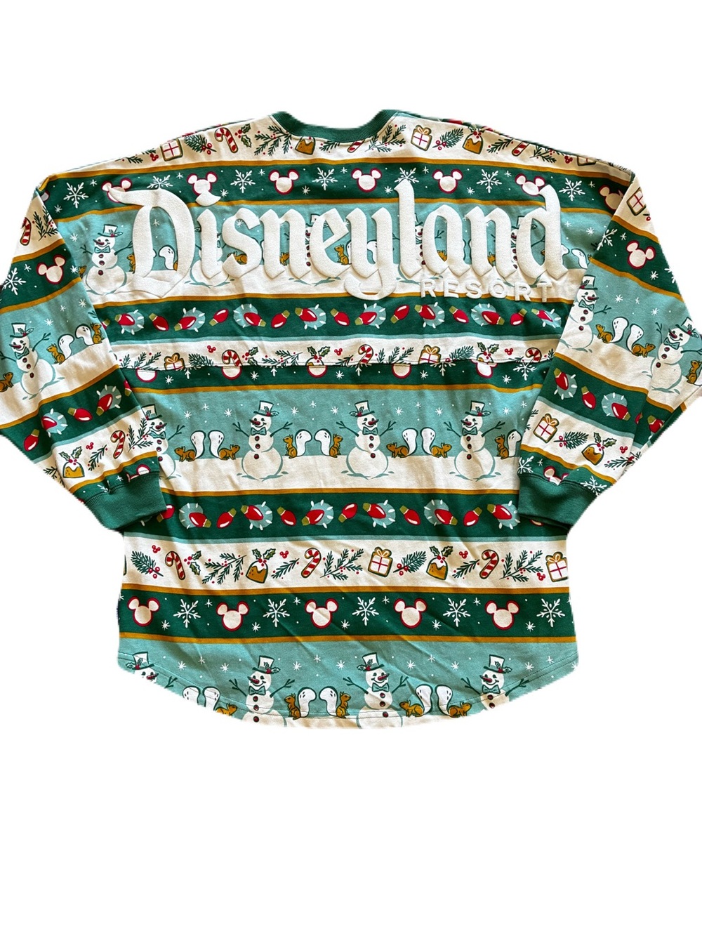 Disneyland Christmas Spirit Jersey Fair Isle Snowman Mickey M